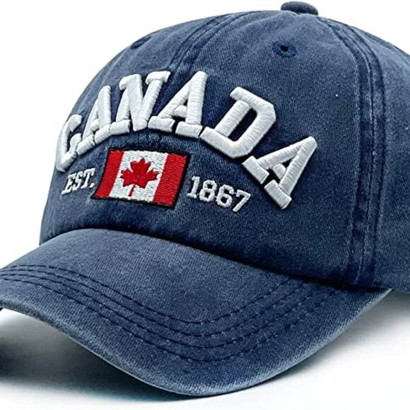 Variety To Go Canadian Baseball Hat Cap, 100% Cotton Maple Leaf Hat  (2060 Navy) - Picture 6 of 6